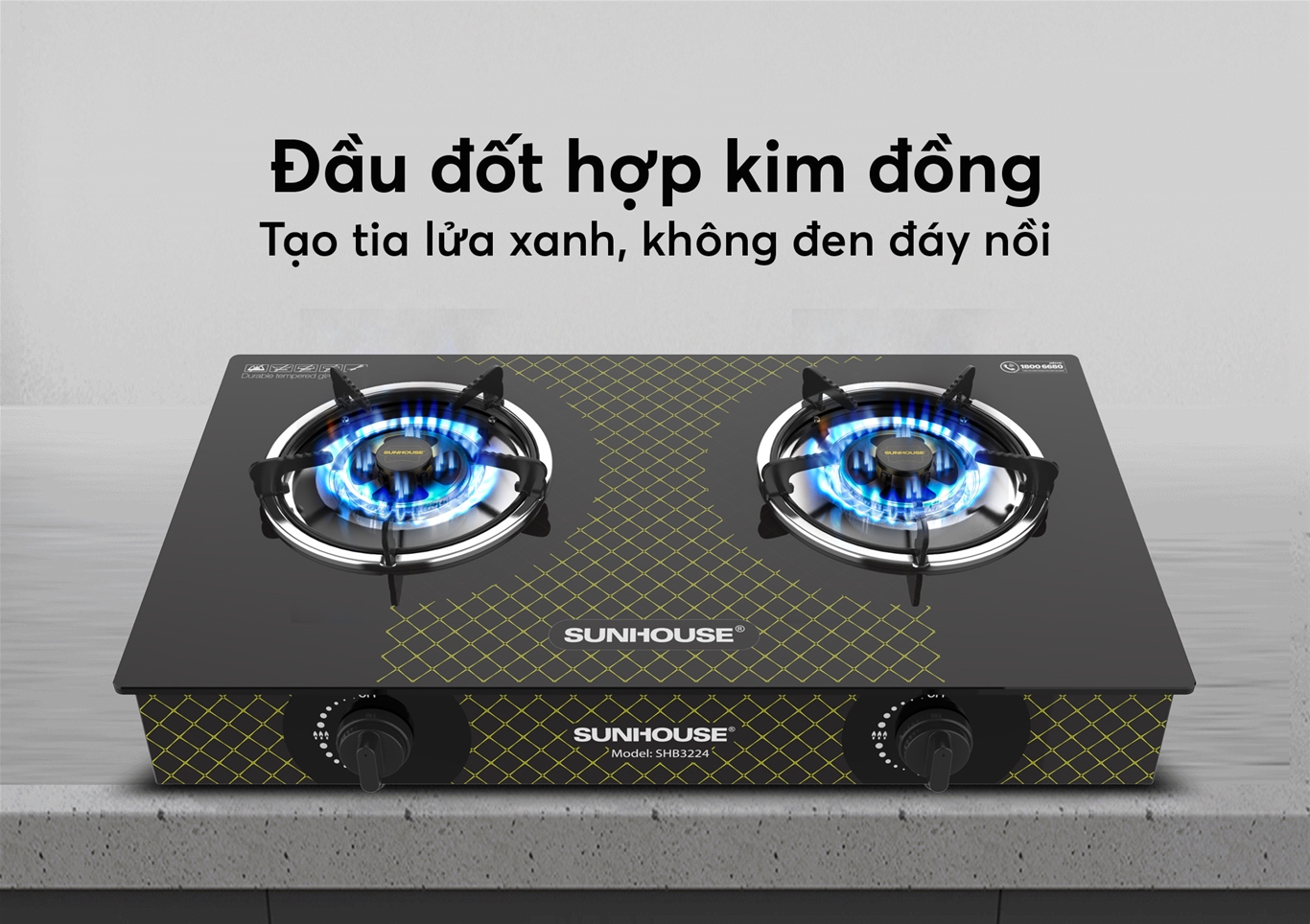 Bếp gas dương kính Sunhouse SHB3224