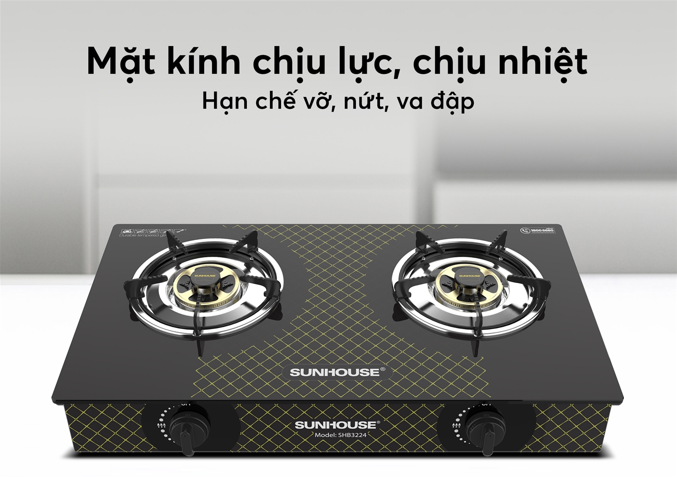 Bếp gas dương kính Sunhouse SHB3224