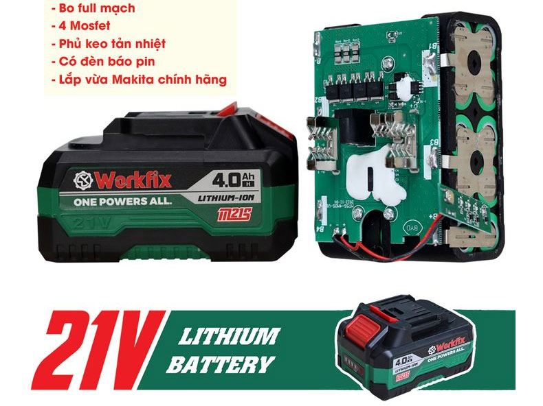 Máy khoan pin Workfix WF-ID13100AK