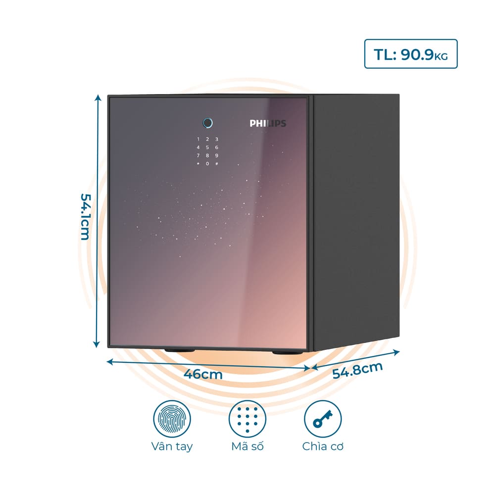 Két sắt nhập khẩu thông minh chống cháy Philips SBX501-5C0