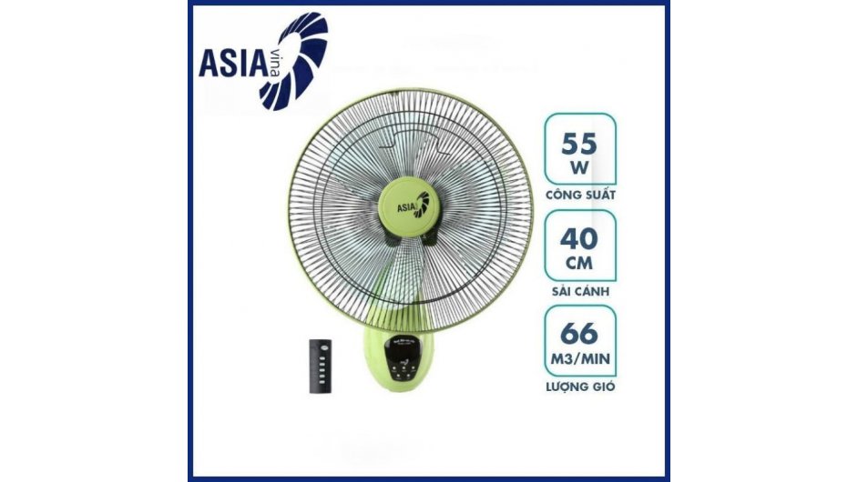  Quạt Treo Tường Asia VY377292 (Remote) - Màu lá