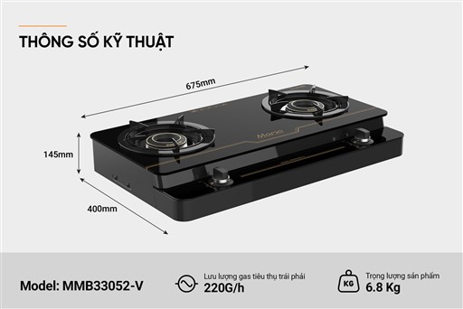 Bếp gas dương kính Sunhouse MMB33052-V