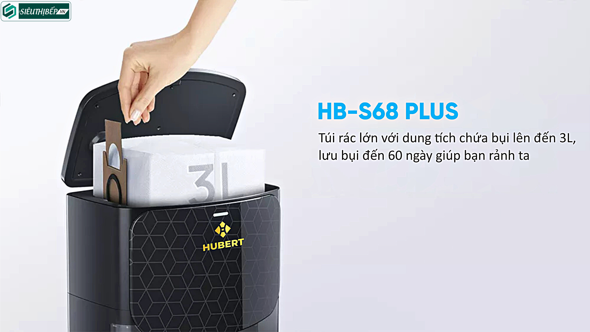Robot hút bụi tự đổ rác Hubert HB-S68-B Plus - Của Đức