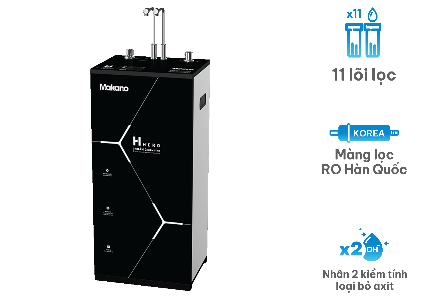 Máy lọc nước nóng - lạnh - nguội 11 cấp H - Hero MN301 MAKANO