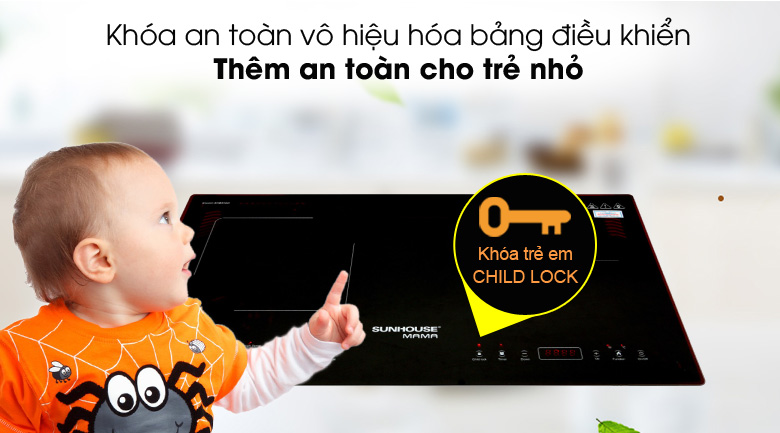 Bếp từ hồng ngoại lắp âm Sunhouse Mama SHB 9100