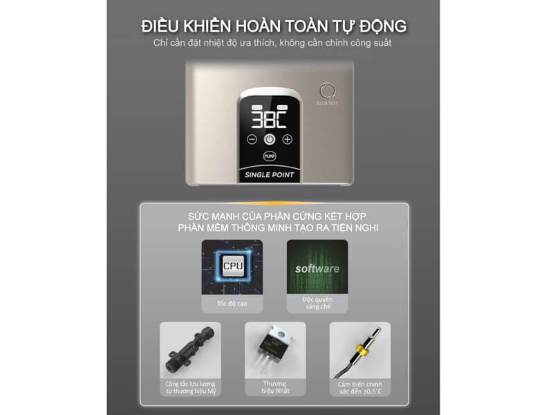 Máy nước nóng trực tiếp có bơm trợ lực OTTOWA TH45P02