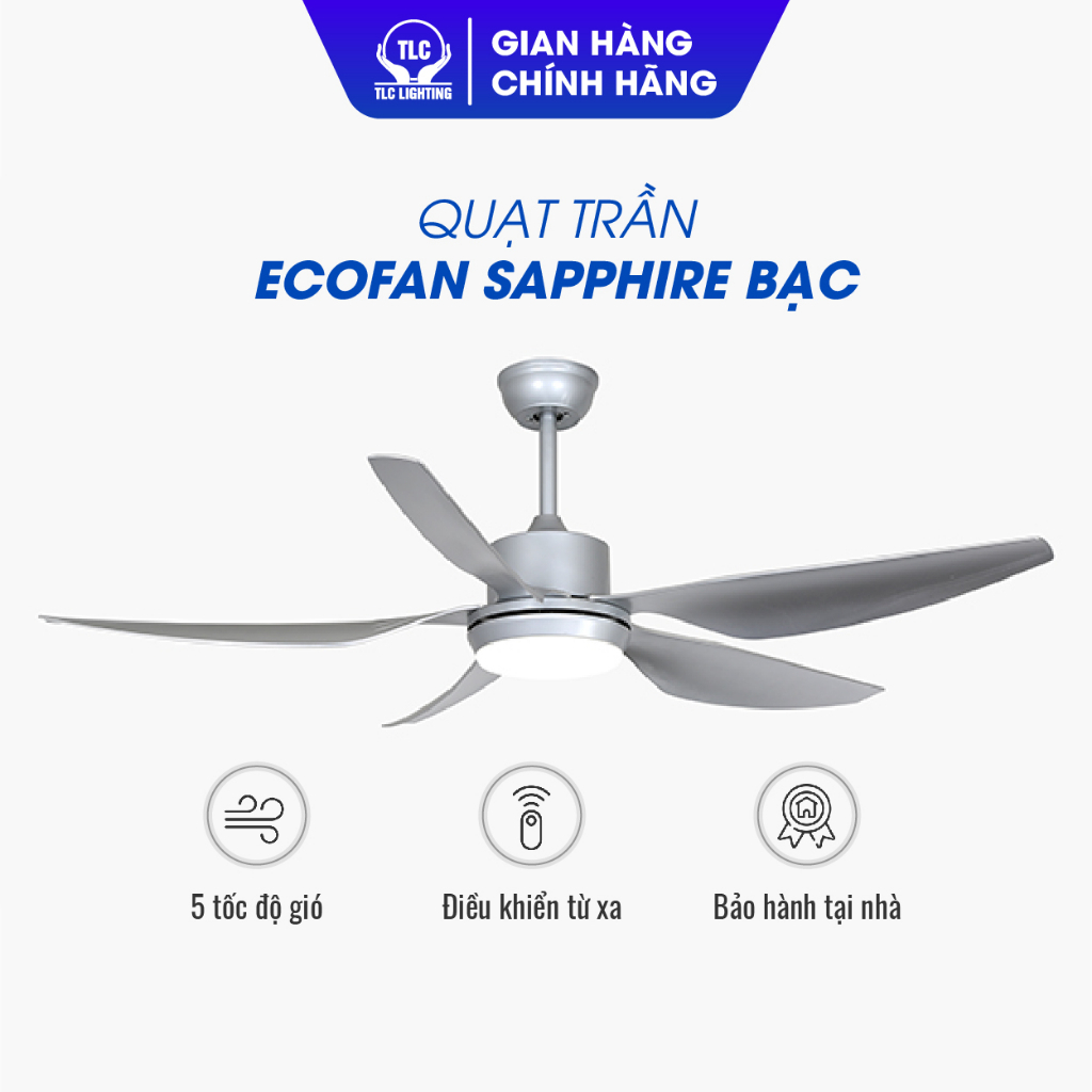 Quạt trần TLC ECOFAN Sapphire – Cánh màu bạc