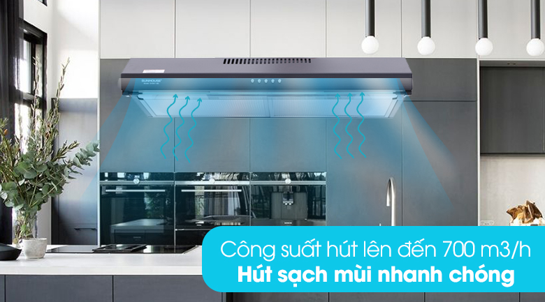 Máy hút mùi âm tủ Sunhouse SHB6118B