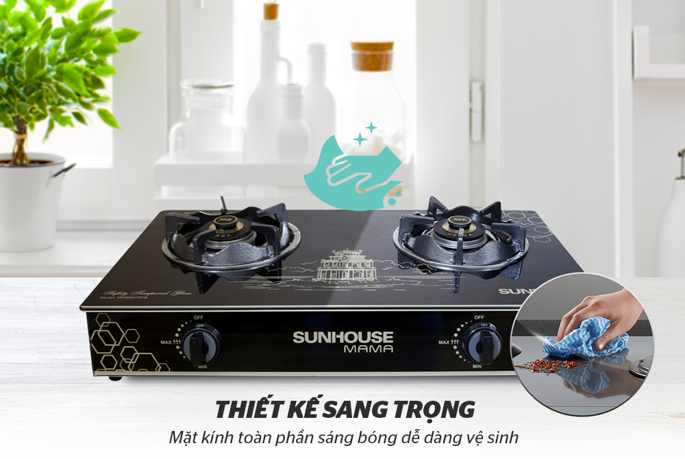 Bếp gas dương kính Sunhouse MAMA MMBB0787B