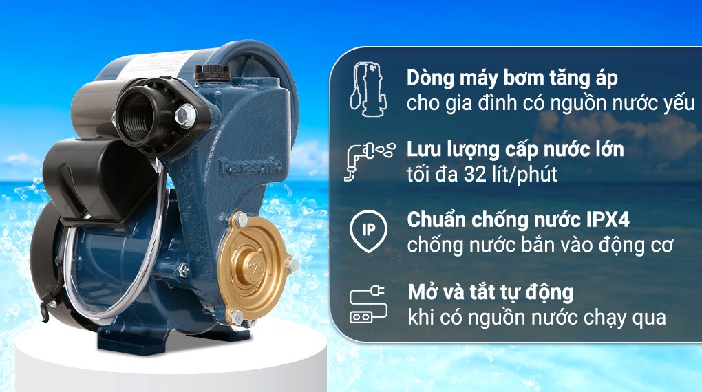 Máy bơm nước tăng áp Panasonic A-130JAK 125W