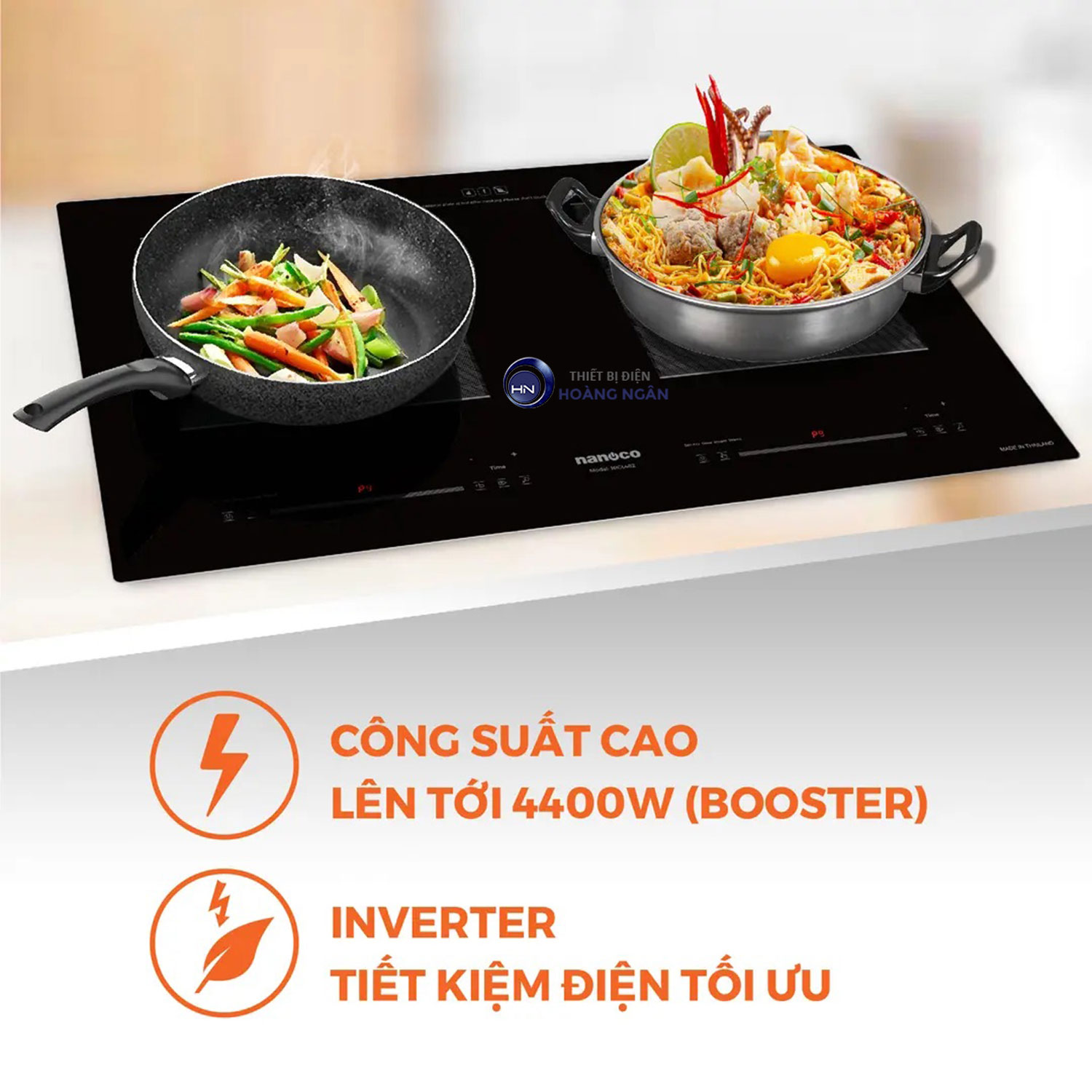 Bếp điện từ đôi Nanoco model NICL482