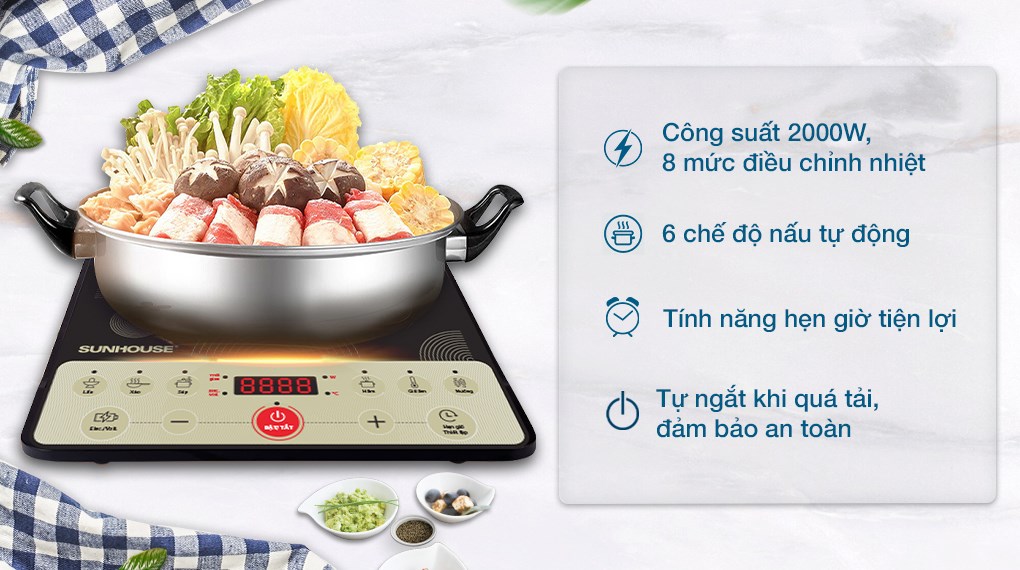 Bếp từ đơn Sunhouse SHD6162 2000W