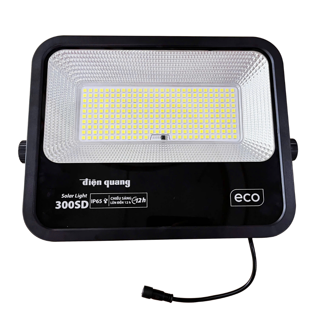 Bộ Đèn Chiếu Pha Năng Lượng Mặt Trời Ánh Sáng Trắng 300W 
