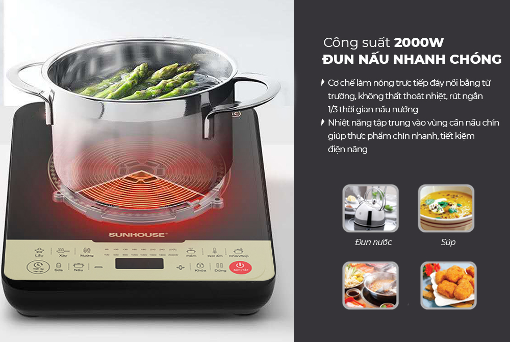 Bếp điện từ đơn cảm ứng Sunhouse SHD6869 2000W