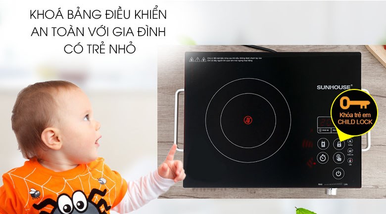 Bếp hồng ngoại đơn cảm ứng Sunhouse SHD6017 2000W