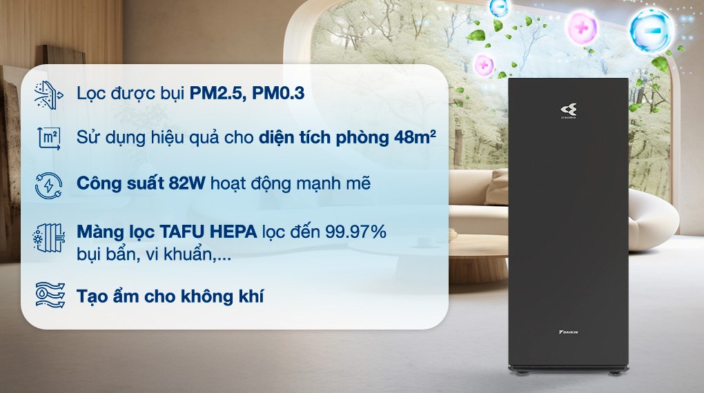 Máy lọc không khí Daikin MCK70ZVM7-T 82W (Màu đen)