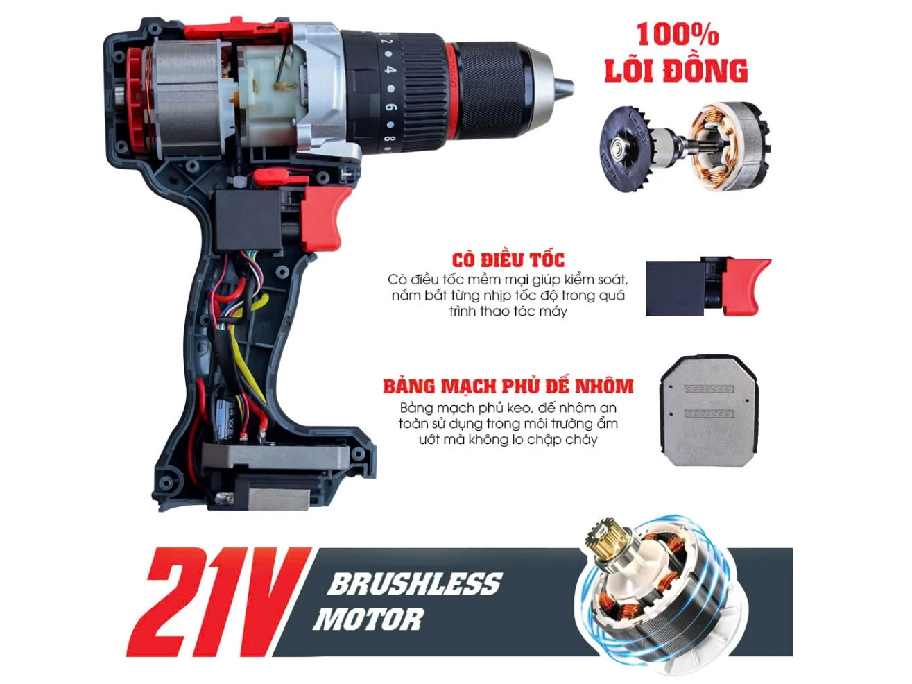 Máy khoan pin Workfix WF-ID1395BL 13mm
