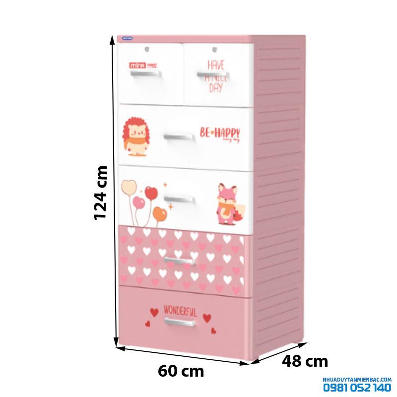 Tủ nhựa Duy Tân Mina 5 tầng (Hồng, Nhím và Cáo)