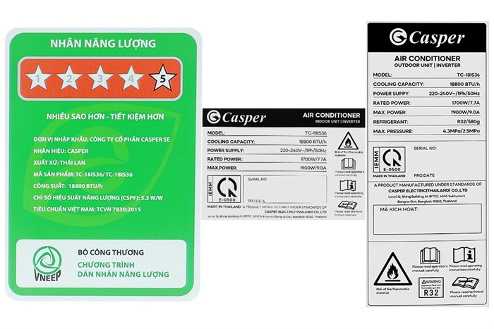 Máy lạnh Casper Inverter 2 HP TC-18IS36