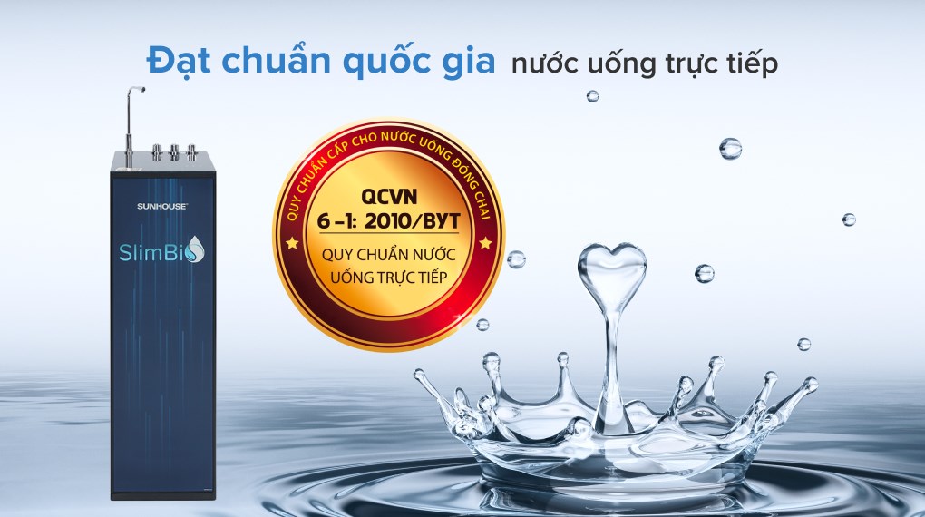 Máy lọc nước R.O 10 lõi SUNHOUSE SLIMBIO SHA76213CK-S 