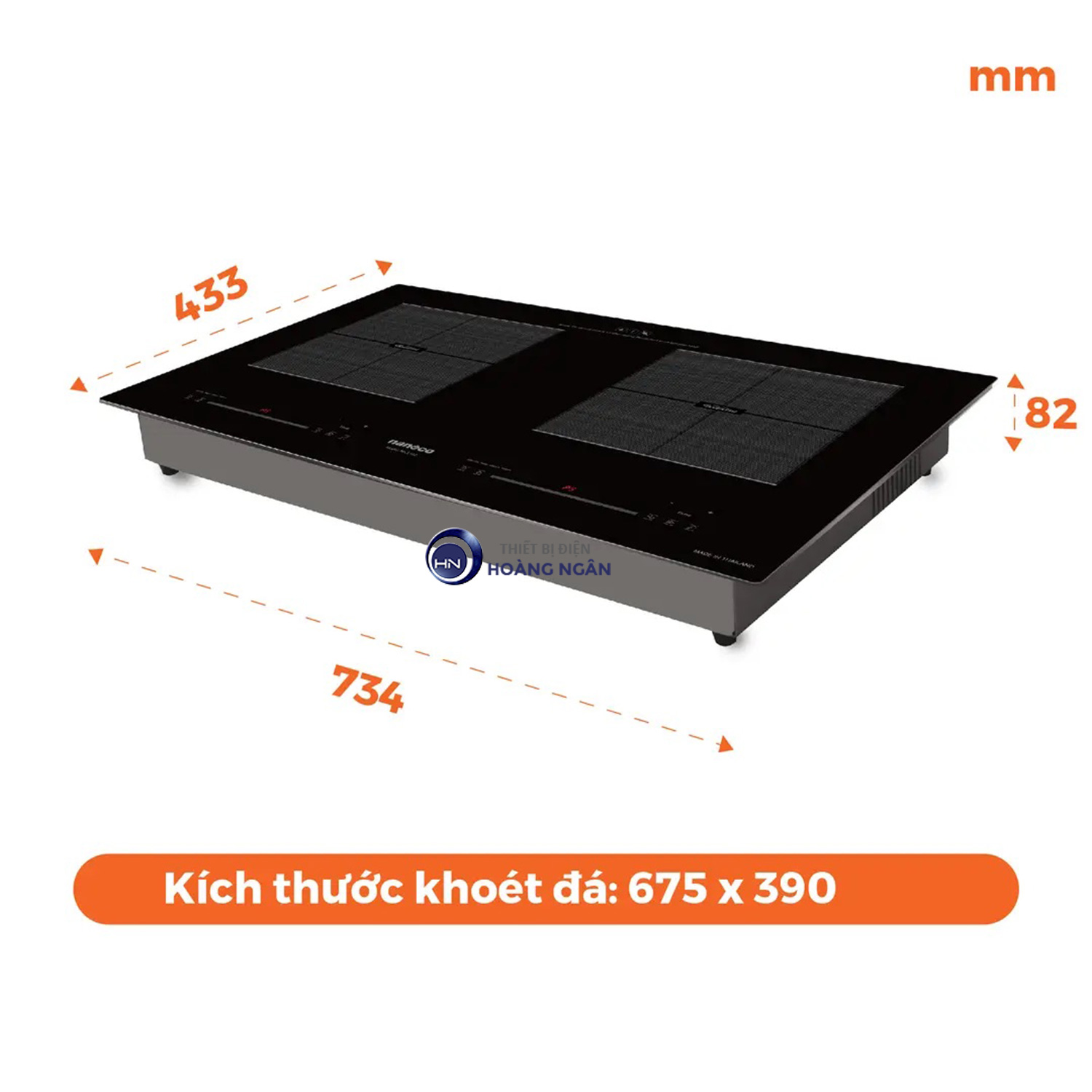 Bếp điện từ đôi Nanoco model NICL482