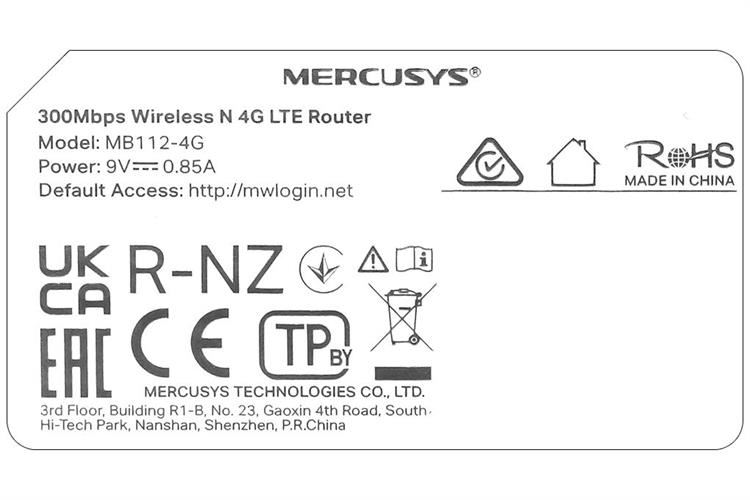 Bộ phát Wifi di động 4G LTE 300Mbps Mercusys MB112-4G