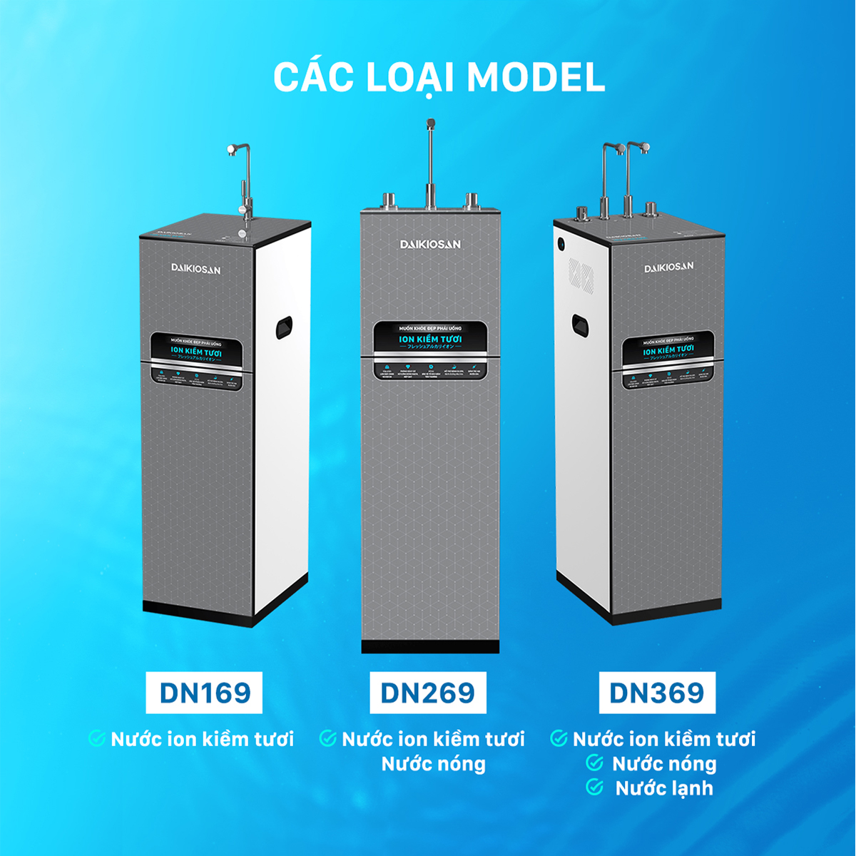 Máy lọc nước ion kiềm tươi Daikiosan DN169