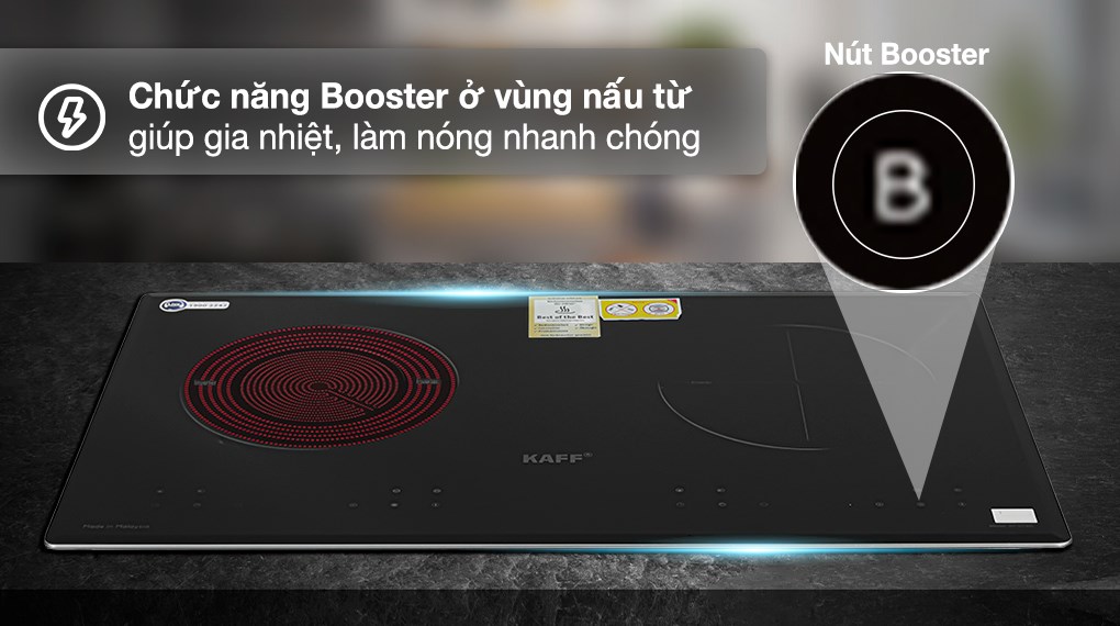 KF-073IC Bếp âm kính 01 từ + 01 hồng ngoại KAFF