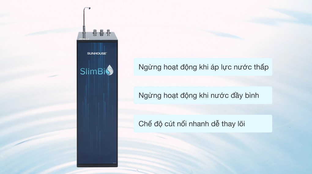 Máy lọc nước R.O 10 lõi SUNHOUSE SLIMBIO SHA76213CK-S 