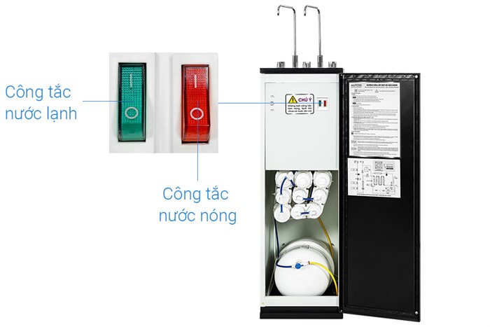 Máy lọc nước RO nóng nguội lạnh Hydrogen ion kiềm Mutosi MP-S1021H 10 lõi 