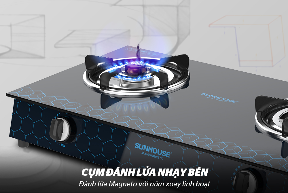 Bếp gas dương kính Sunhouse SHB3065-SG