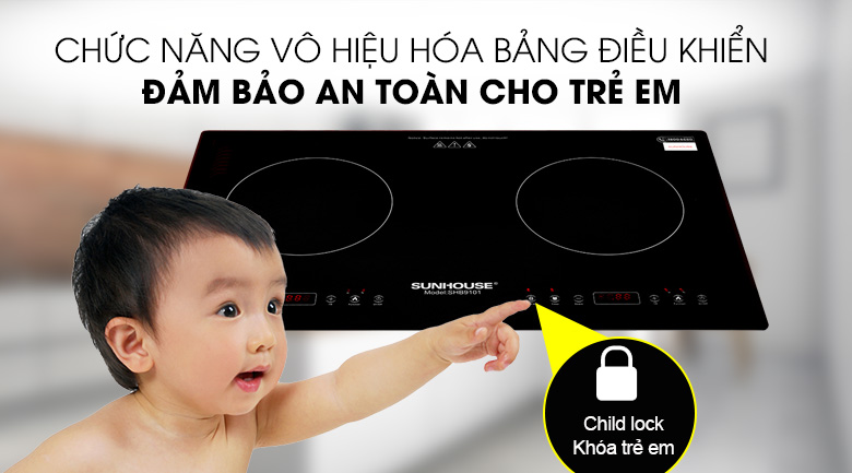 Bếp từ đôi lắp âm Sunhouse SHB9101