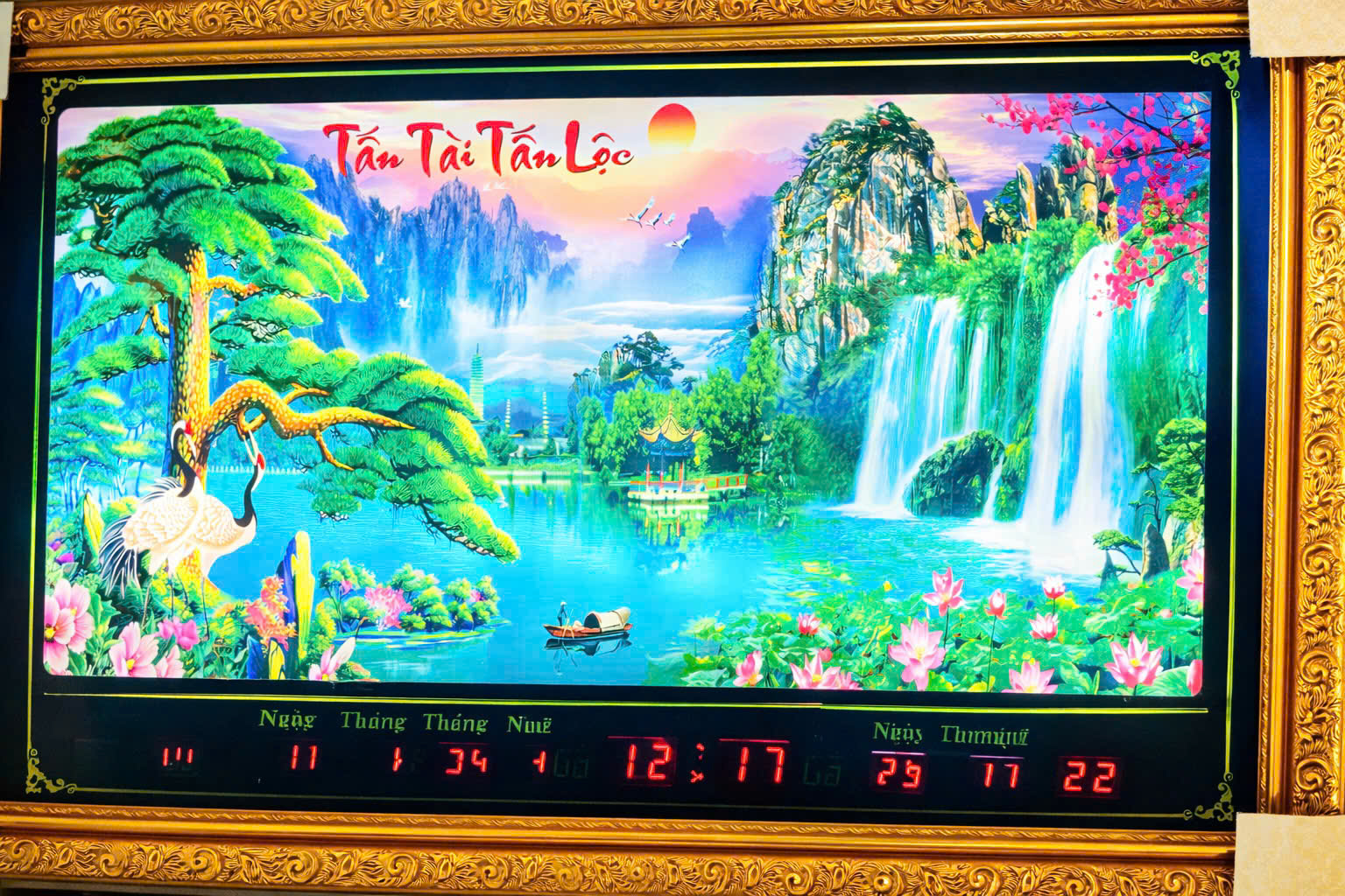 Đồng hồ vạn niên Tấn Tài Tấn Lộc 100cmx60cm