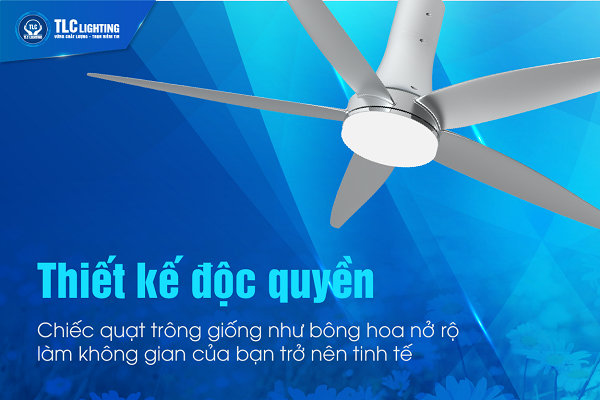 Quạt trần ECOVENTO Hoa Lan – Màu bạc