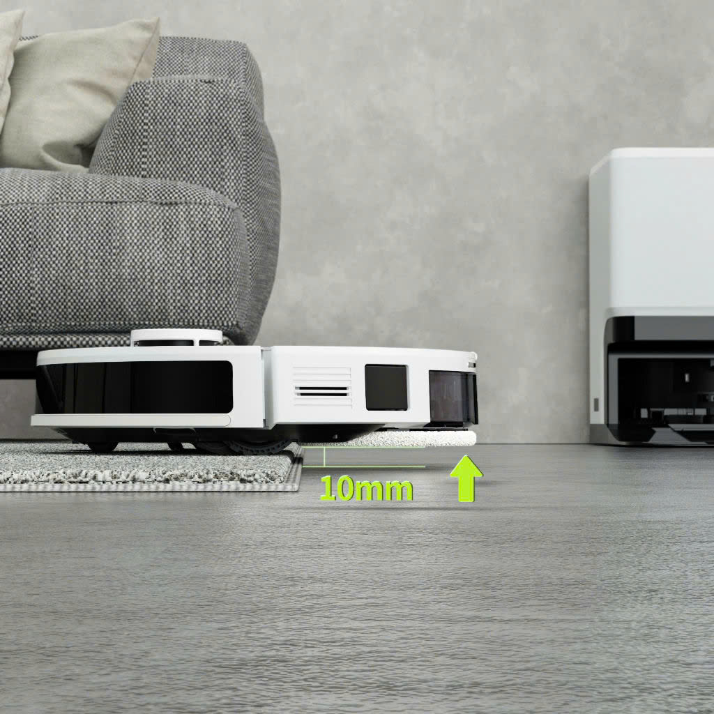 Robot Tự Động Giặt Giẻ Lau Của Đức Hubert HB-S79 AI Camera Lau Nhà Hút Bụi, diệt khuẩn