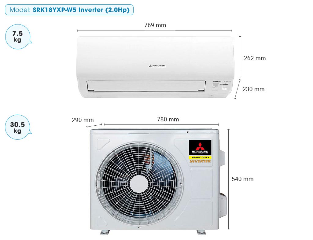 Điều hòa Mitsubishi Heavy 18000BTU 1 chiều inverter SRK/SRC18YYP-W5