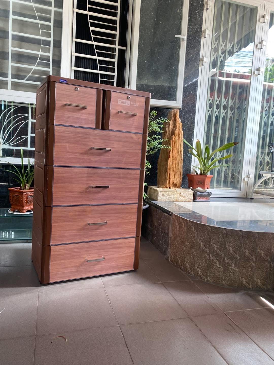 Tủ nhựa Duy Tân Tabi L 5 tầng Nâu Gỗ 