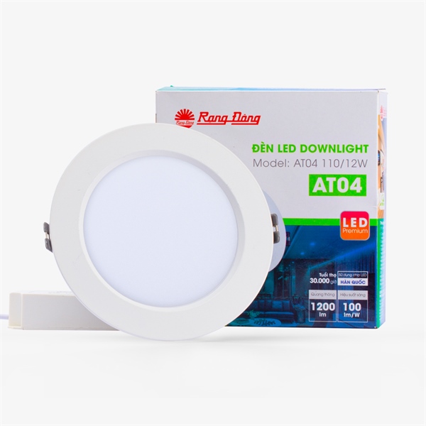 Đèn led Downlight (D AT04L)110/12W - AS Trắng - Rạng Đông - Viền Trắng