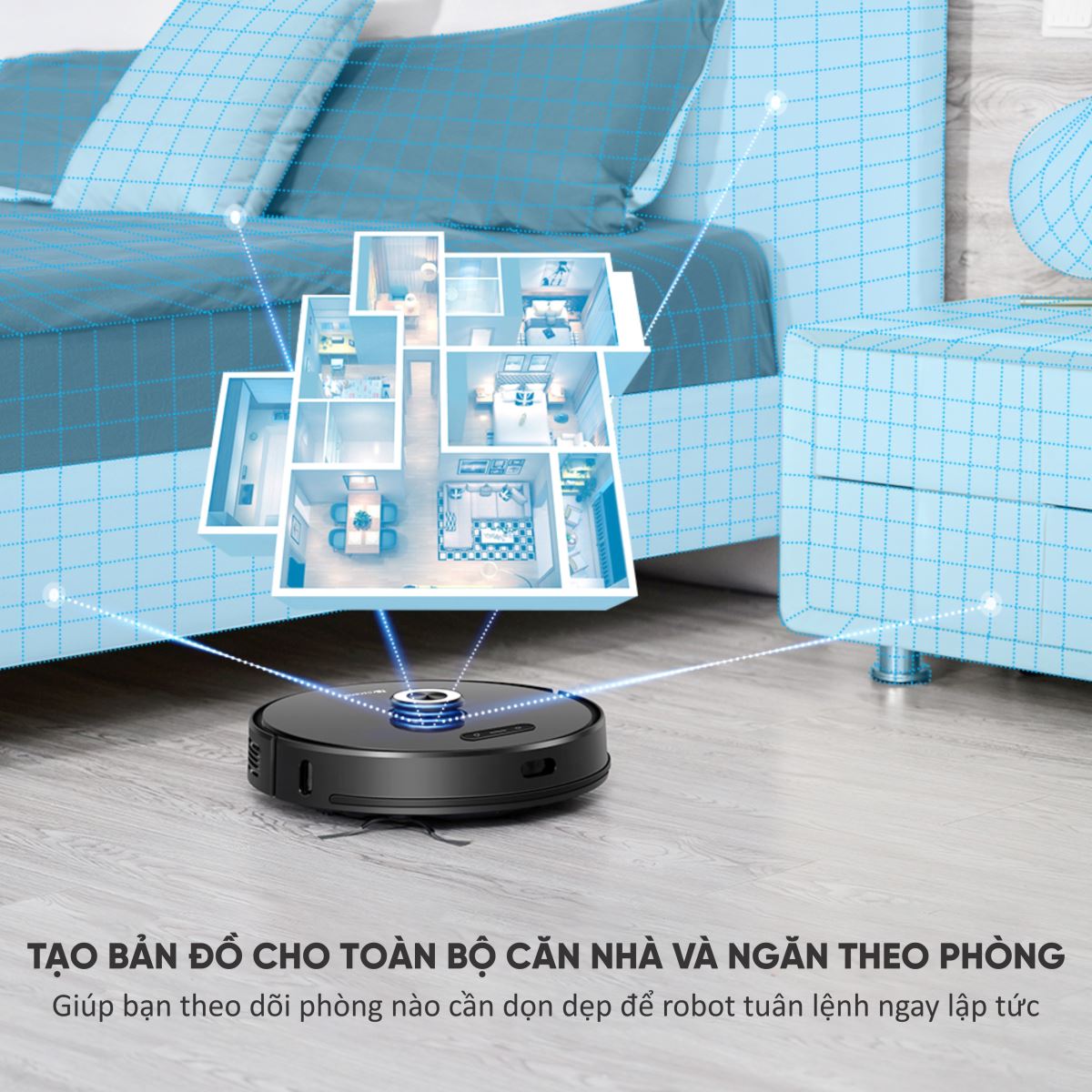 Robot hút bụi tự đổ rác Hubert HB-S68-B Plus - Của Đức