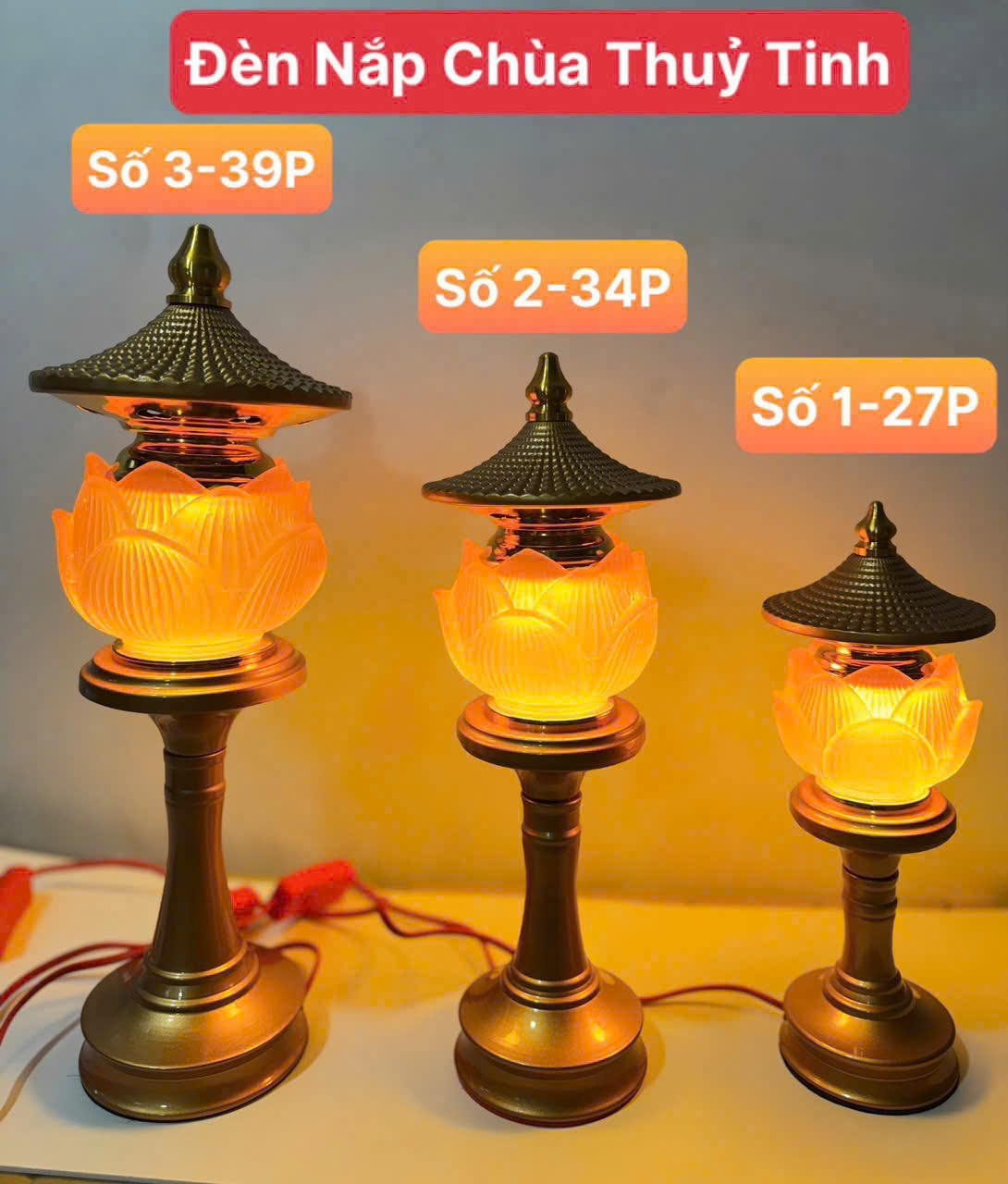 Đèn Nắp Chùa Thuỷ Tinh