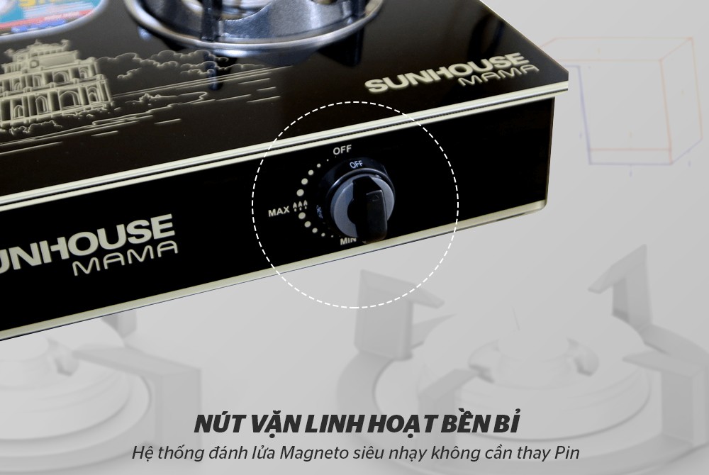 Bếp gas dương kính Sunhouse MAMA MMBB0787B