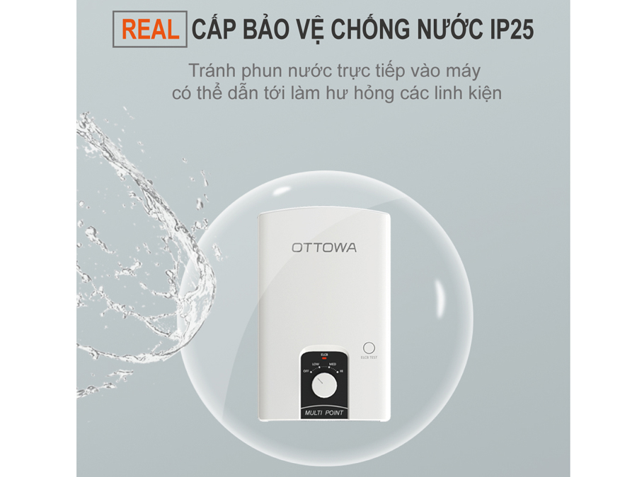 Máy nước nóng trực tiếp không có bơm trợ lực OTTOWA TM5502