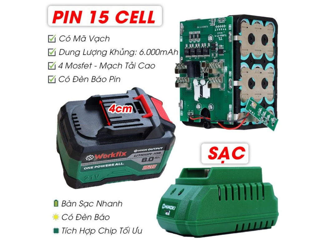 Máy khoan đục bê tông chạy pin Workfix WF-RH2603