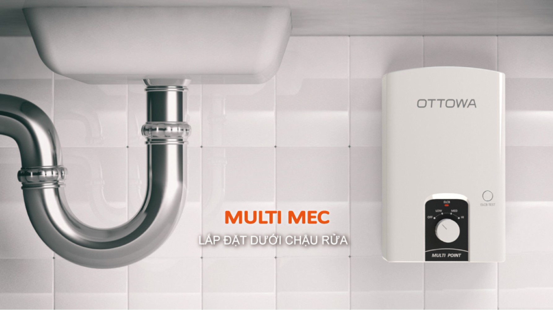 Máy nước nóng trực tiếp không có bơm trợ lực OTTOWA TM5502