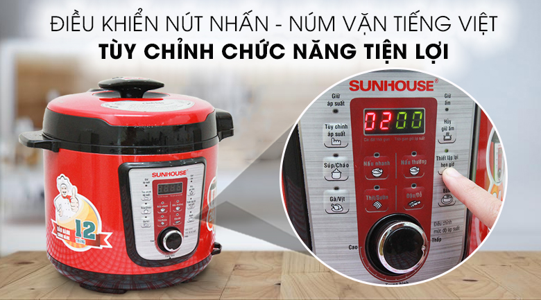 Nồi áp suất điện Sunhouse SHD 1767 6 lít