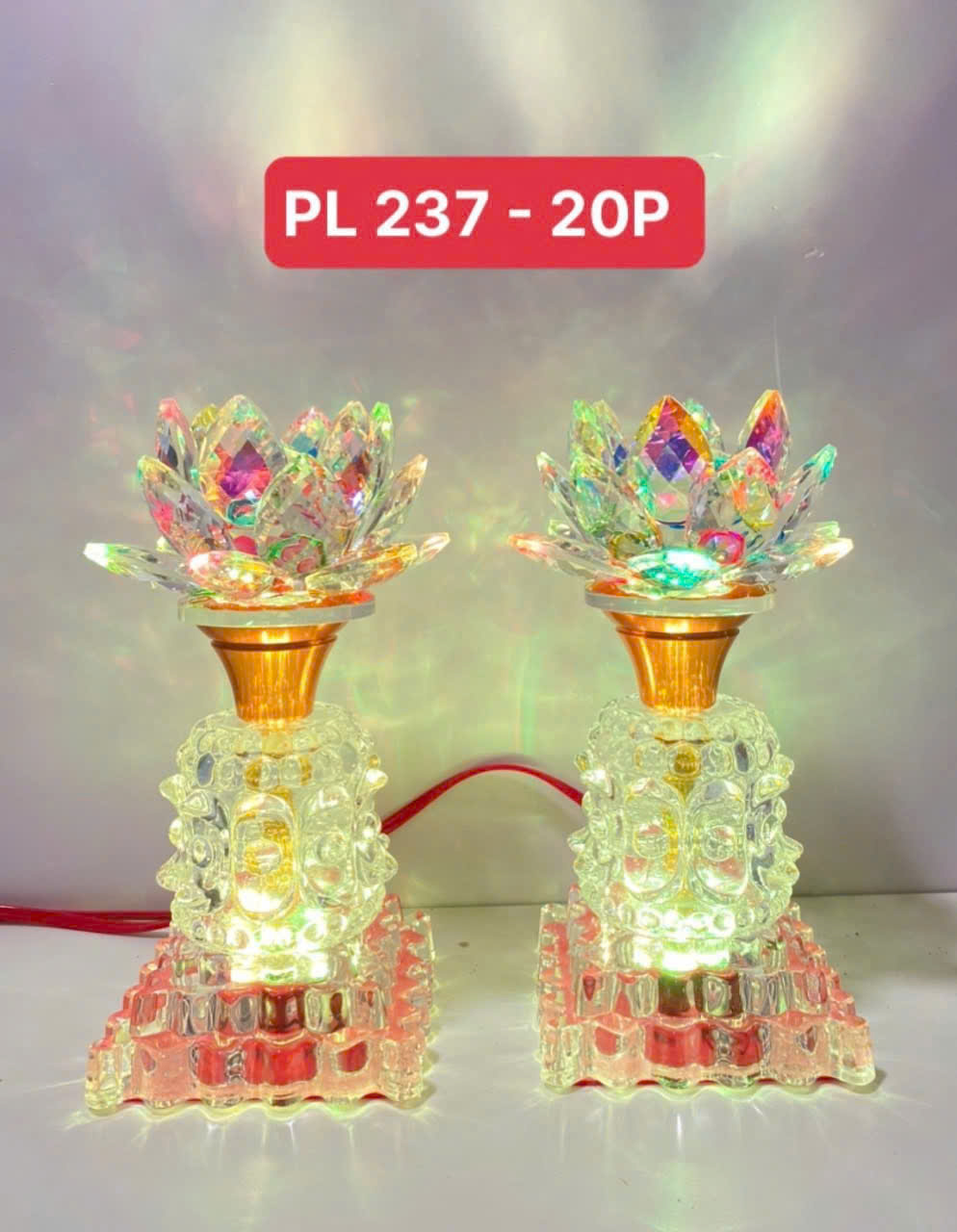 Đèn thờ pha lê hoa sen PL 237 - 20P