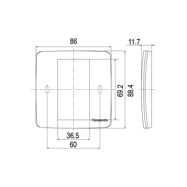 Mặt Công Tắc Panasonic WMT7813 Minerva Vuông 3 Thiết Bị