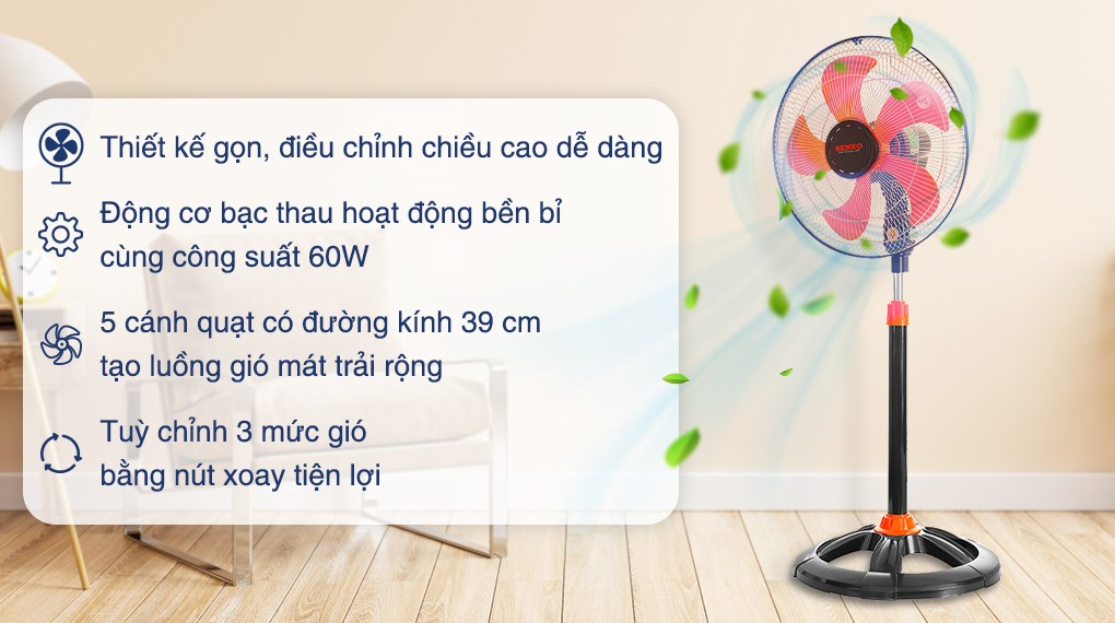Quạt đứng Senko 5 cánh DTS1609 60W