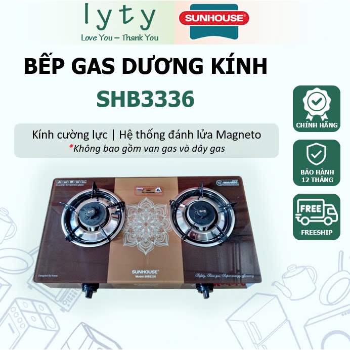 Bếp gas dương kính Sunhouse SHB3336