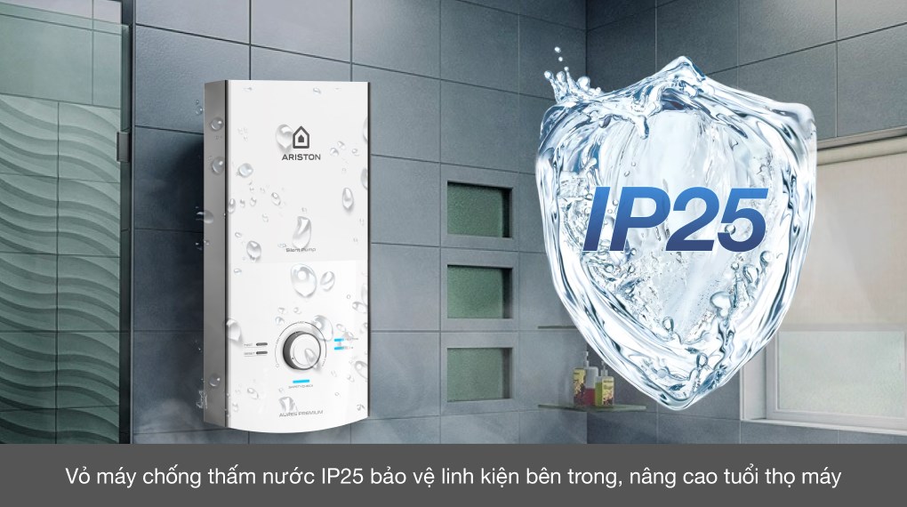 Máy nước nóng trực tiếp Ariston 4500W AURES PREMIUM 4.5P PEARL
